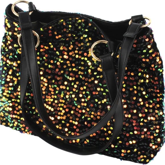Women's Glitter Sequins Shoulder Tote Big Capacity Shimmer Shopping Bag Sparklin - Picture 8 of 8